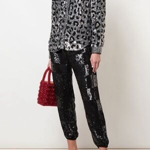 NWT RETROFETE STACIA SEQUIN‎ PANTS SZ M